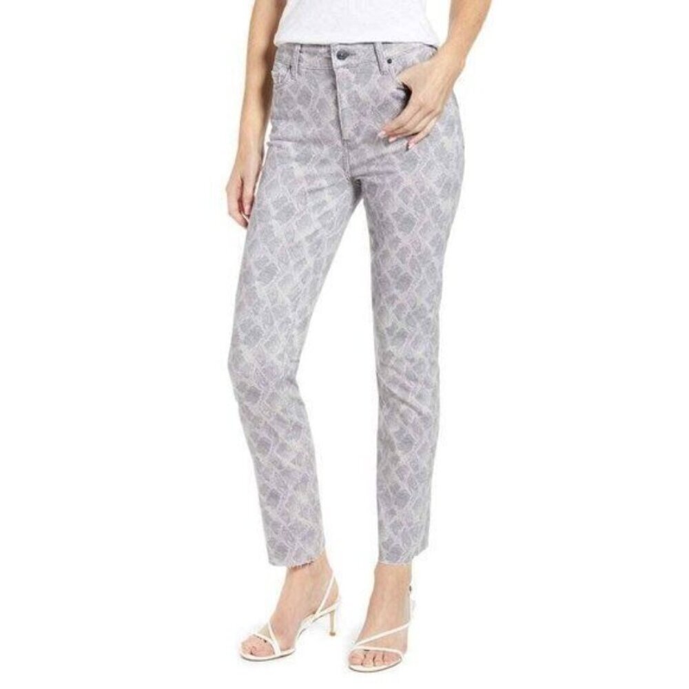 Paige Hoxton Stretch Gray Periscope Viper Snake High Rise Slim Leg Jean X-Small